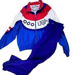 Vintage USA Olympics Tracksuit Pant Set‎ Mens XL 1992 France Vintage 90s